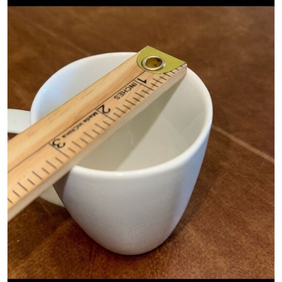 Set Of 6  Stoneware Mugs In White & Red - Picture 12 of 14